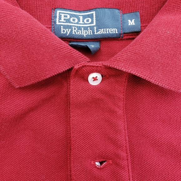Men's Ralph Lauren Red Long Sleeve Polo Shirt - Picture 3 of 3